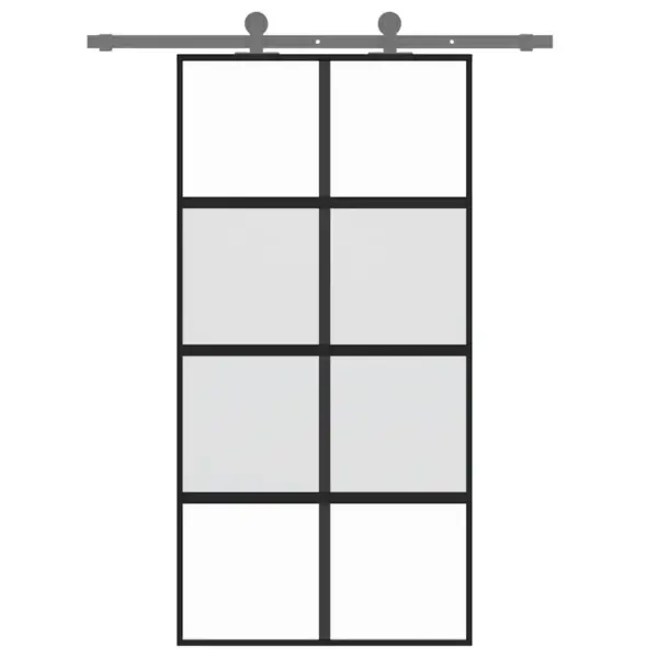 Must klaasist liuguks alumiiniumraamiga, matt ja läbipaistev, 102,5 x 205 cm – 3