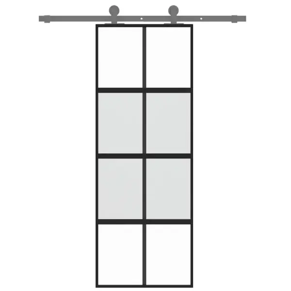 Must klaasist lükanduks alumiiniumraamiga, 76 x 205 cm, karastatud klaas – 3