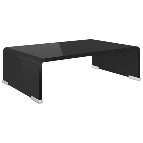 Must klaasist monitori- ja telerialus, 40 x 25 x 11 cm, karastatud klaas 8 mm - 2