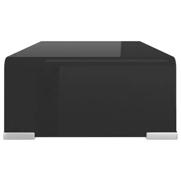 Must klaasist monitori- ja telerialus, 40 x 25 x 11 cm, karastatud klaas 8 mm - 4
