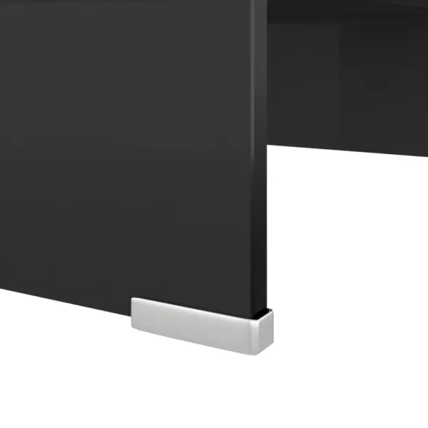 Must klaasist monitori- ja telerialus, 40 x 25 x 11 cm, karastatud klaas 8 mm - 5