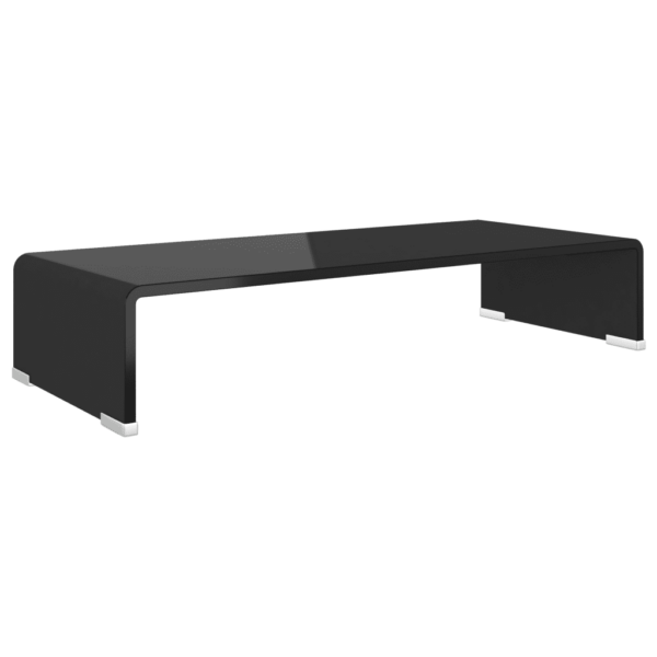 Must klaasist monitori- ja telerialus 60 x 25 x 11 cm - 2