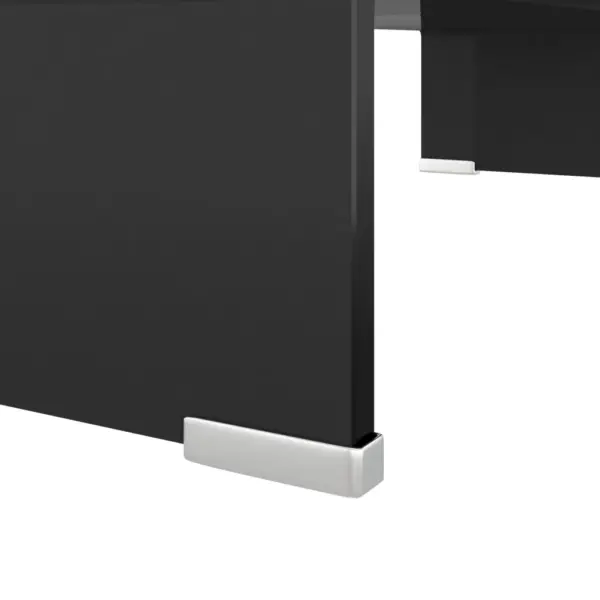 Must klaasist monitori- ja telerialus 60 x 25 x 11 cm - 5