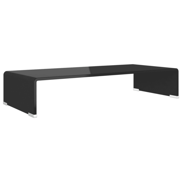 Must klaasist teleri- ja monitorialus, 70 x 30 x 13 cm, karastatud klaas 8 mm – 2