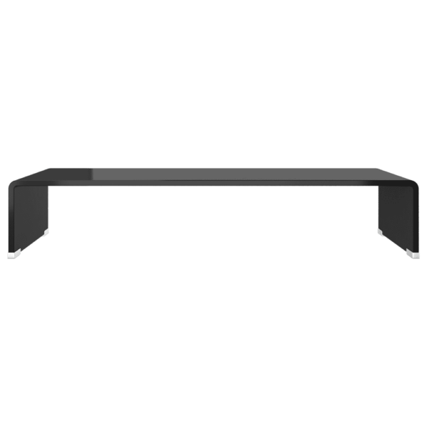 Must klaasist teleri- ja monitorialus, 70 x 30 x 13 cm, karastatud klaas 8 mm – 3