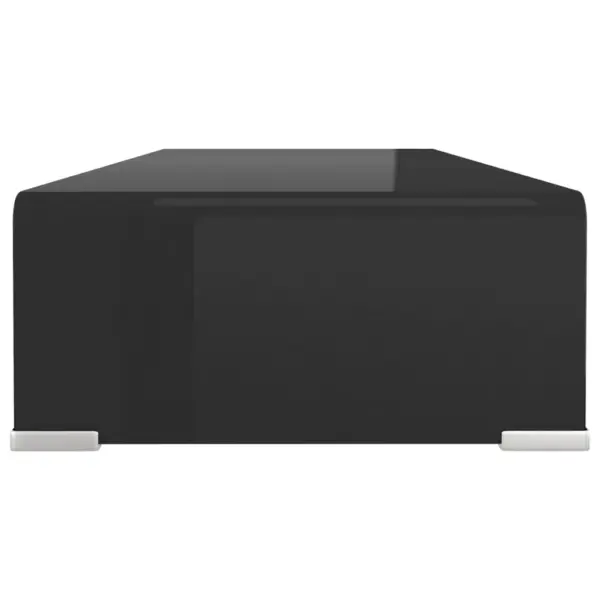 Must klaasist teleri- ja monitorialus, 70 x 30 x 13 cm, karastatud klaas 8 mm – 4
