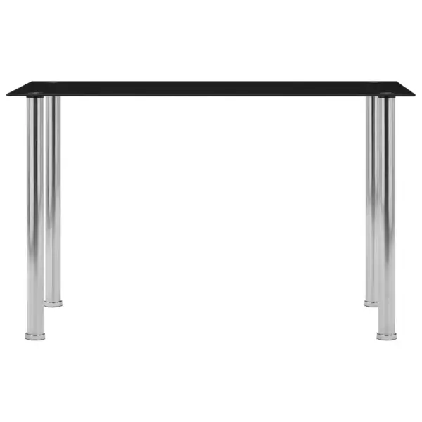 Must karastatud klaasist söögilaud roostevabast terasest raamiga, 120 x 60 x 75 cm - 2