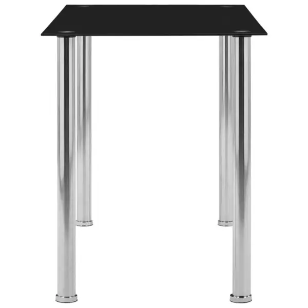 Must karastatud klaasist söögilaud roostevabast terasest raamiga, 120 x 60 x 75 cm - 3