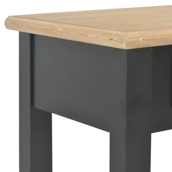 Konsoollaud kahe sahtli ja riiuliga, must/naturaalse puidu toon, 110 x 35 x 80 cm – 6