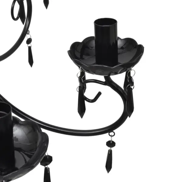 Must kristallidega lühter 6xE14, akrüülist ripatsid, 55,5 cm – 3