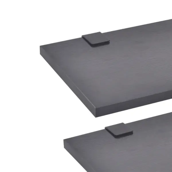 Kümneosaline vannitoamööbli komplekt kraanide ja valamitega, must, seinale kinnitatav valamukapp 180 x 45 x 45 cm – 4