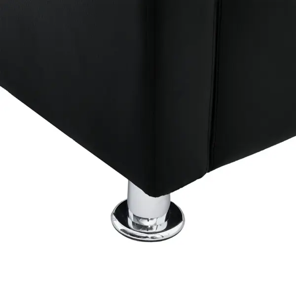 Kuubikukujuline must kunstnahast tugitool metalljalgadel, 71 x 54 x 69 cm – 6