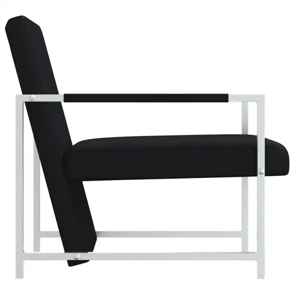 Must kunstnahast tugitool kroomitud jalgadega, 53 x 69 x 73 cm – 4