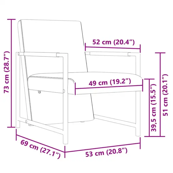 Must kunstnahast tugitool kroomitud jalgadega, 53 x 69 x 73 cm – 6