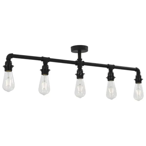 Must metallist laelamp 5 x E27 pirnile, 95 x 18 cm – 2