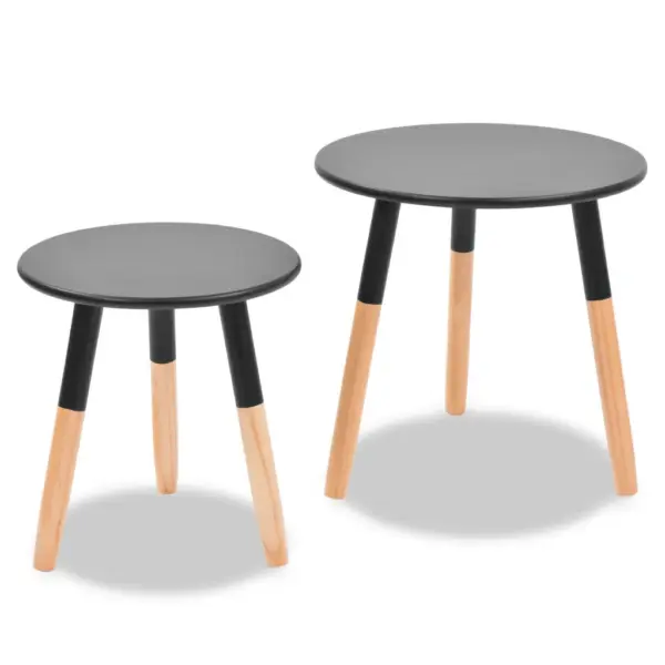 Must lisalaudade komplekt, 2 tk, männipuidust jalgade ja MDF-laudadega – 3