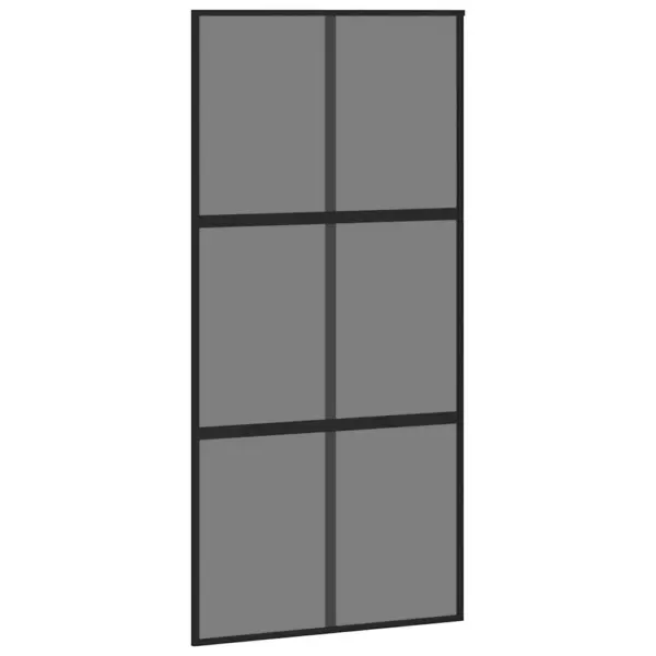 Must liuguks tumeda karastatud klaasiga, alumiiniumraamiga, 102,5 x 205 cm – 2