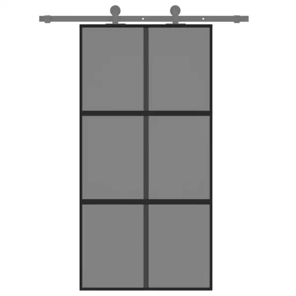 Must liuguks tumeda karastatud klaasiga, alumiiniumraamiga, 102,5 x 205 cm – 3