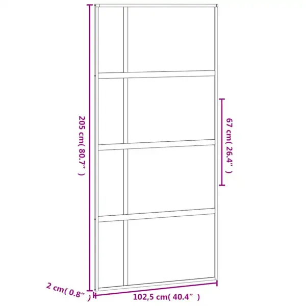 Must liuguks karastatud klaasiga, alumiiniumraamiga, 102,5 x 205 cm – 8