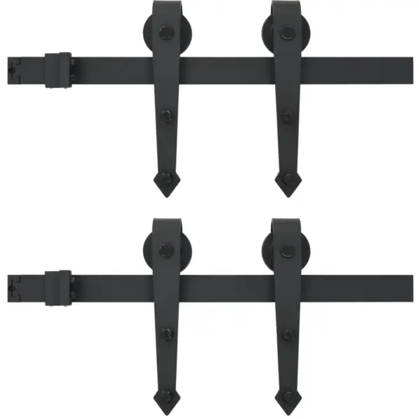 Liugukse siini- ja tarvikukomplekt topeltuksele, must pulbervärvitud teras, liugsiini kogupikkus 2 x 183 cm, kandevõime kuni 100 kg – 2