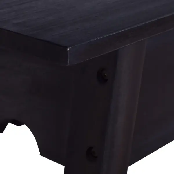 Must mahagonipuidust konsoollaud riiuliga, 120 x 30 x 75 cm - 5