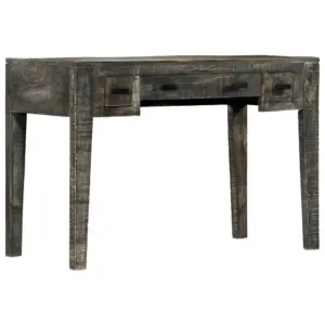 Must mangopuidust kirjutuslaud kolme sahtliga, 110 x 50 x 75 cm