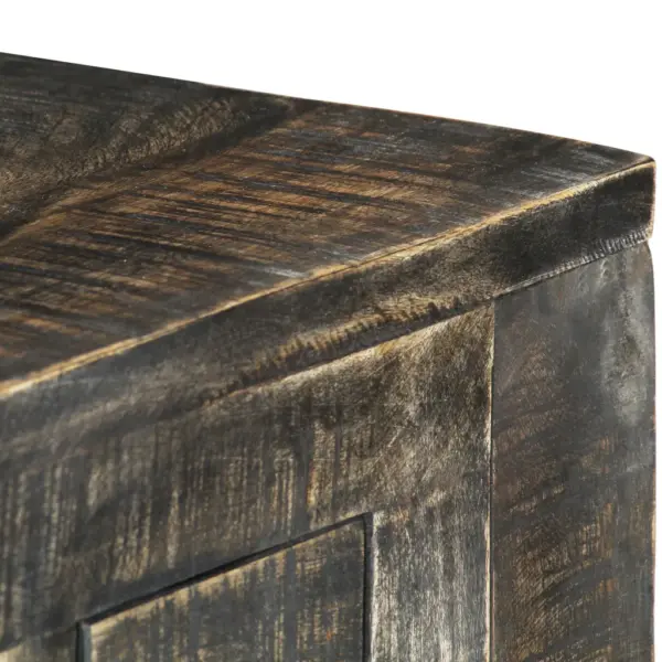 Must mangopuidust kirjutuslaud kolme sahtliga, 110 x 50 x 75 cm – 4