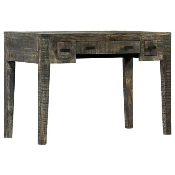 Must mangopuidust kirjutuslaud kolme sahtliga, 110 x 50 x 75 cm – 8