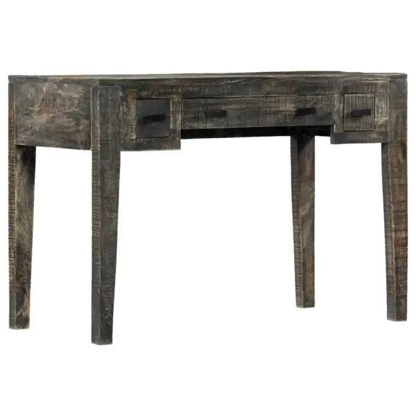 Must mangopuidust kirjutuslaud kolme sahtliga, 110 x 50 x 75 cm – 10