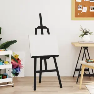 Reguleeritav männipuidust molbert, must, 53,5 x 95 x 127 cm, max lõuend 107 cm