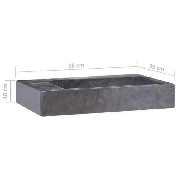 Must marmorist vannitoavalamu, 58 x 39 x 10 cm – 8