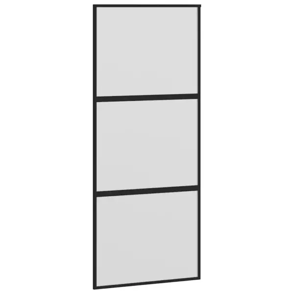 Must alumiiniumraamiga liuguks karastatud mattklaasiga, 90 x 205 cm – 2