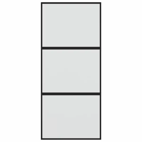Must alumiiniumraamiga liuguks karastatud mattklaasiga, 90 x 205 cm – 4