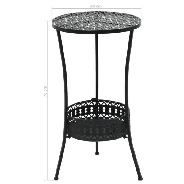 Must metallist bistroolaud korviga, 40 x 70 cm – 6