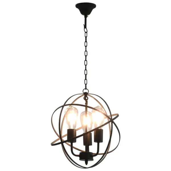 Must metallist kera laelamp, 3 x E27 pirnipesa, 35 cm – 3