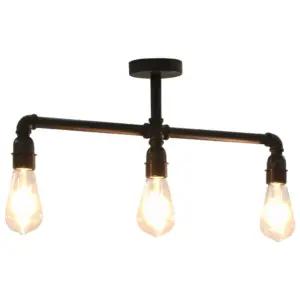 Must metallist laelamp 3 x E27 pirnipesaga, 60 x 23 cm