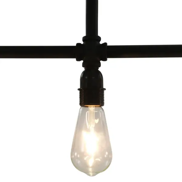 Must metallist laelamp 3 x E27 pirnipesaga, 60 x 23 cm – 4