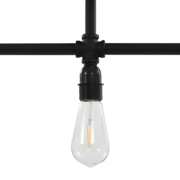 Must metallist laelamp 3 x E27 pirnipesaga, 60 x 23 cm – 5