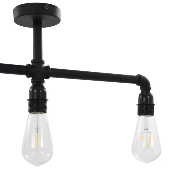 Must metallist laelamp 3 x E27 pirnipesaga, 60 x 23 cm – 6