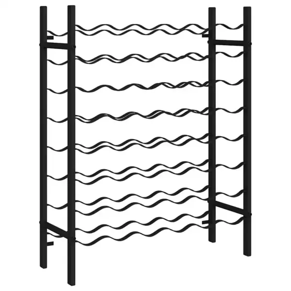 Must metallist põrandal seisev veiniriiul 48 pudelile, 64 x 22 x 80 cm – 2