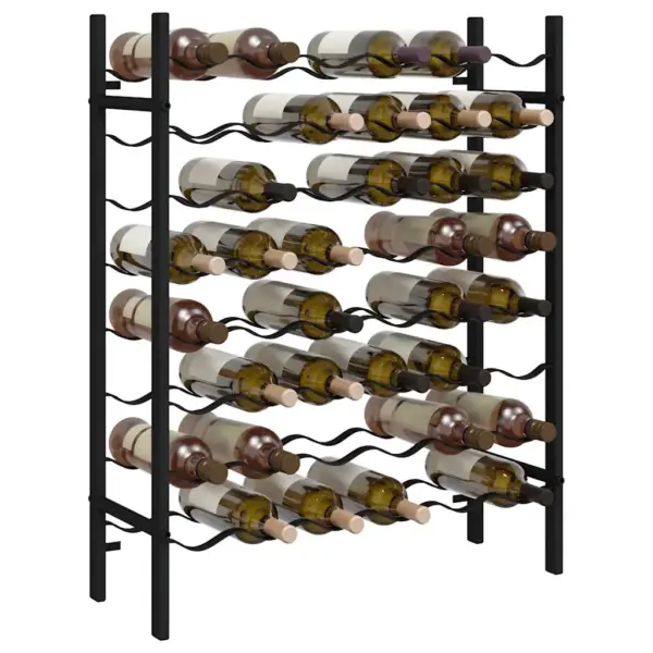 Must metallist põrandal seisev veiniriiul 48 pudelile, 64 x 22 x 80 cm – 4