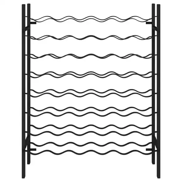 Must metallist põrandal seisev veiniriiul 48 pudelile, 64 x 22 x 80 cm – 5
