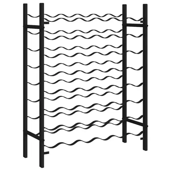 Must metallist põrandal seisev veiniriiul 48 pudelile, 64 x 22 x 80 cm – 7