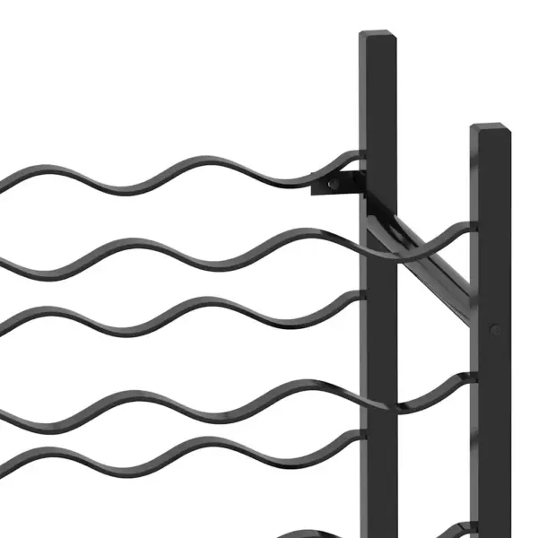 Must metallist põrandal seisev veiniriiul 48 pudelile, 64 x 22 x 80 cm – 9