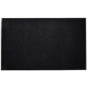 Mittelibisev must uksematt, 90 x 60 cm, polüester, PVC-tagusega