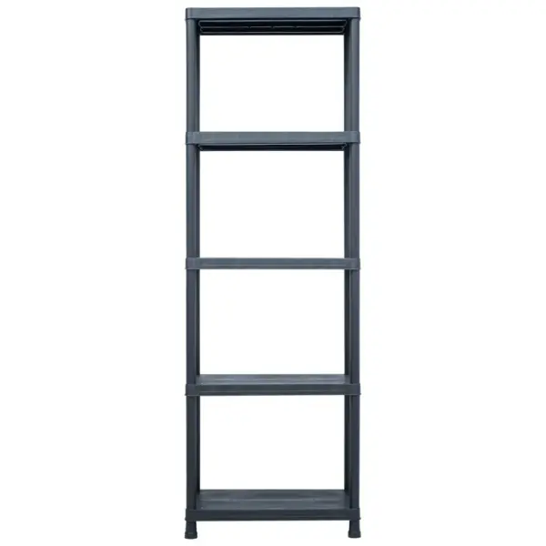 Plastist hoiuriiulid, 5 tk, must, 5 tasapinnaga, 60 x 30 x 180 cm, kandevõime 125 kg – 3