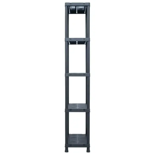 Plastist hoiuriiulid, 5 tk, must, 5 tasapinnaga, 60 x 30 x 180 cm, kandevõime 125 kg – 4