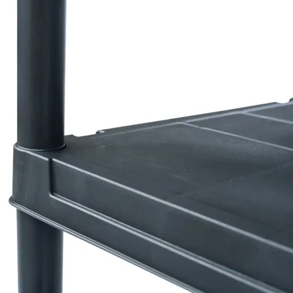 Plastist hoiuriiulid, 5 tk, must, 5 tasapinnaga, 60 x 30 x 180 cm, kandevõime 125 kg – 5