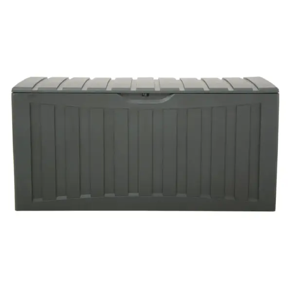 Hoiukast rataste ja kaanega, must polüpropüleen, 340 l, 118 x 53 x 57 cm – 4