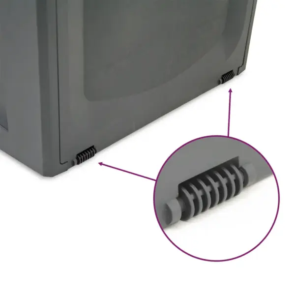 Hoiukast rataste ja kaanega, must polüpropüleen, 340 l, 118 x 53 x 57 cm – 8